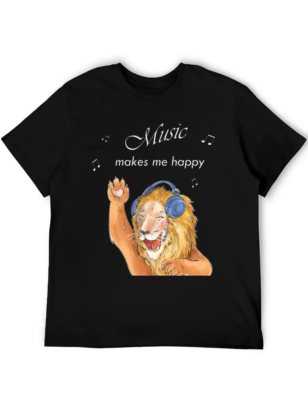 Music Makes Me Happy Classic Cotton Tee – Unisex Comfort For Any Season