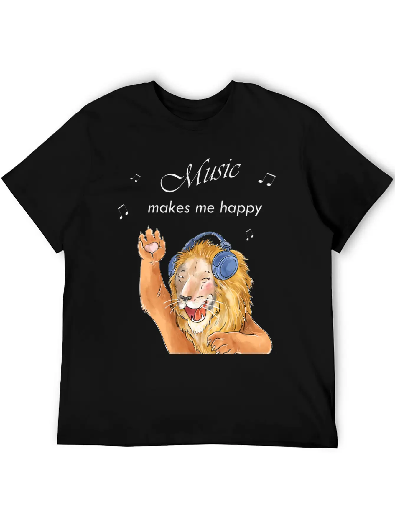 Music Makes Me Happy Classic Cotton Tee – Unisex Comfort For Any Season