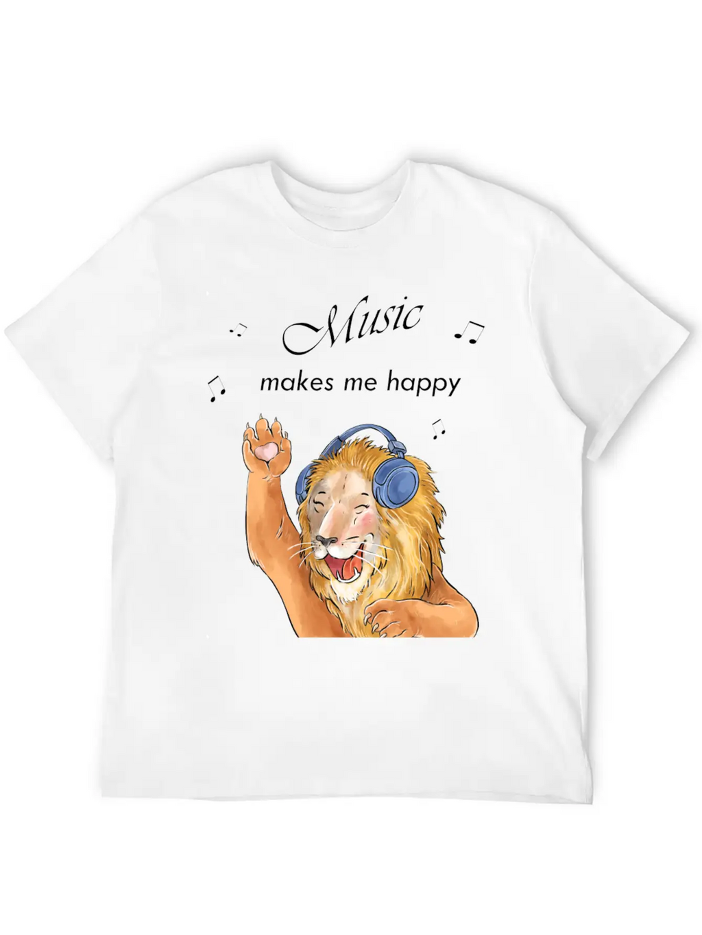 Music Makes Me Happy Classic Cotton Tee – Unisex Comfort For Any Season