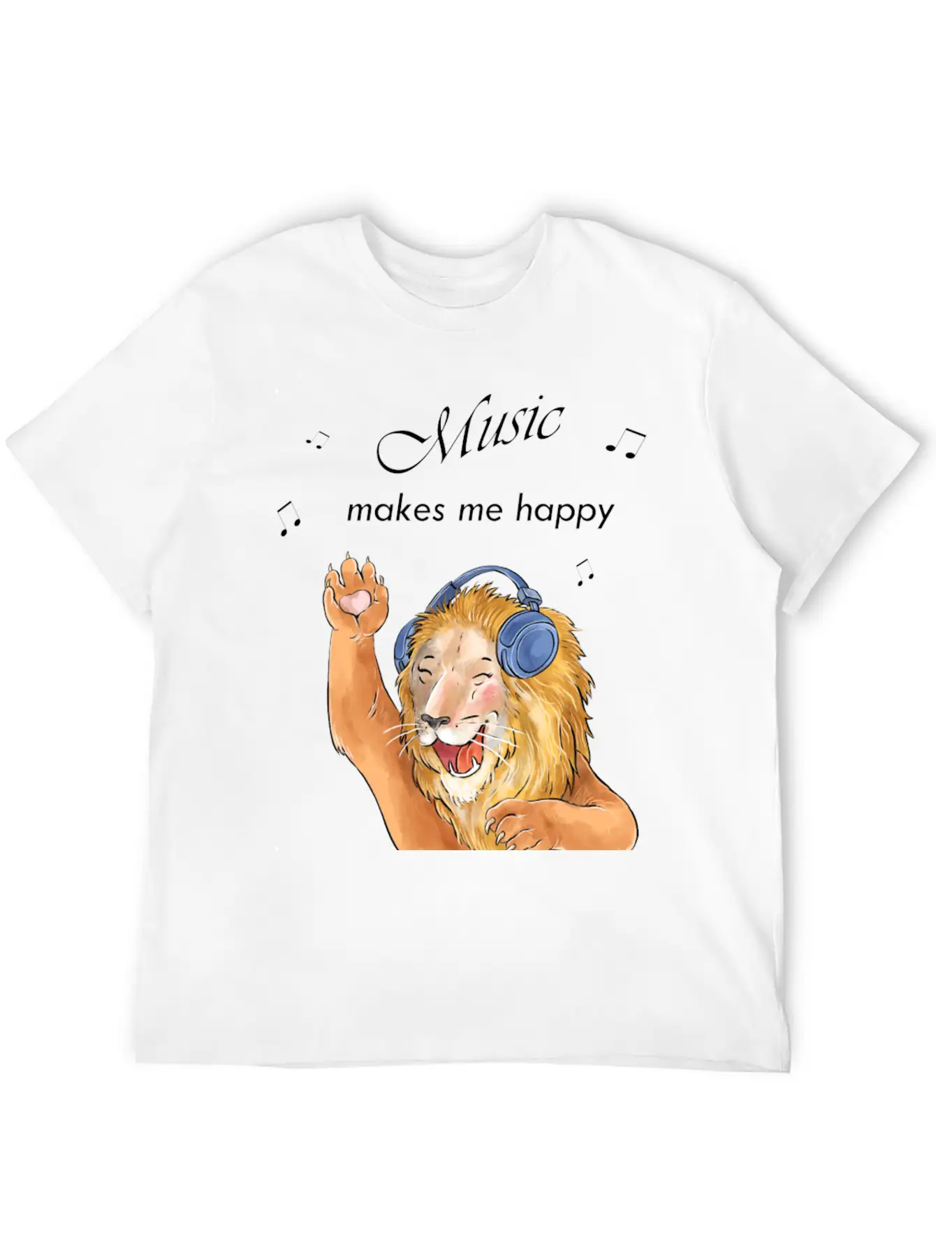 Music Makes Me Happy Classic Cotton Tee – Unisex Comfort For Any Season