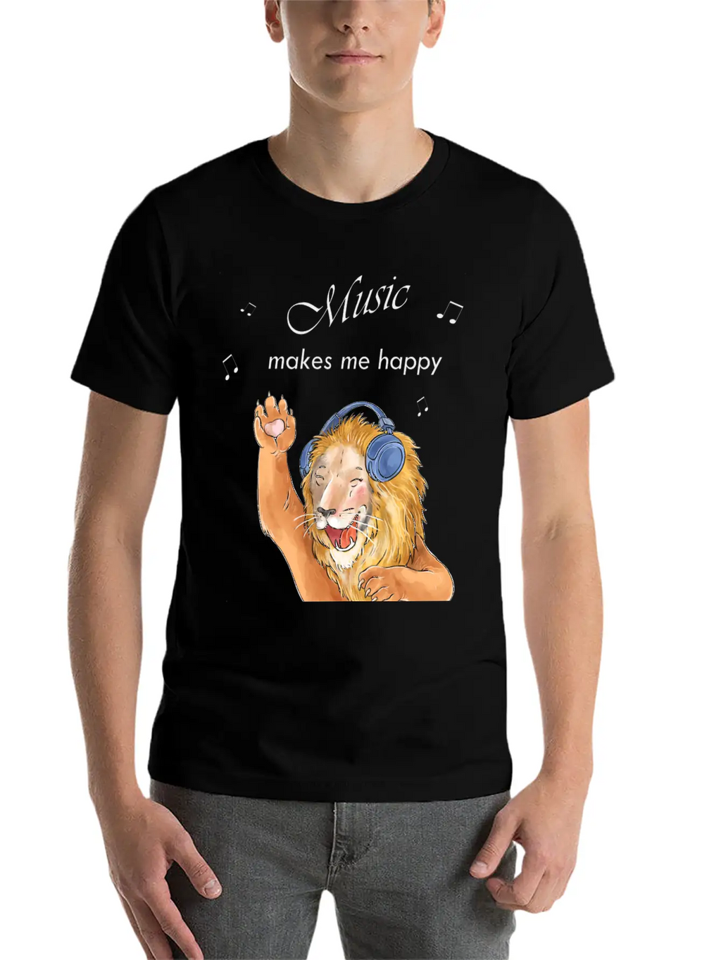 Music Makes Me Happy Classic Cotton Tee – Unisex Comfort For Any Season