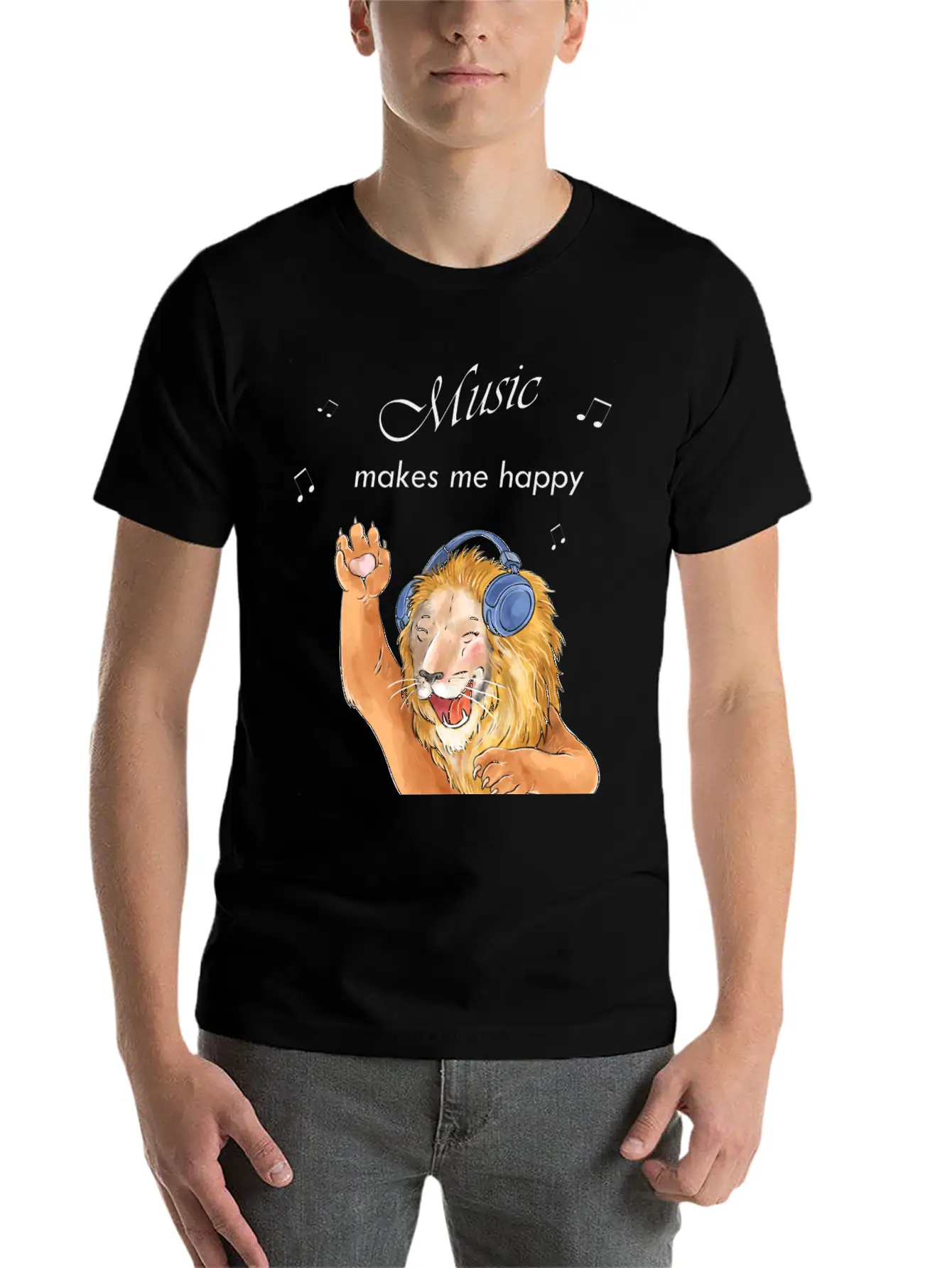 Music Makes Me Happy Classic Cotton Tee – Unisex Comfort For Any Season