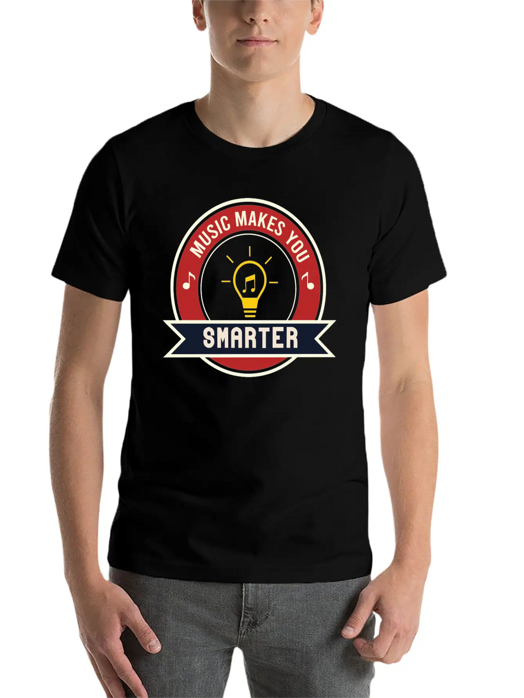 MUSIC MAKES YOU SMARTER Basic Graphic T-Shirt – Daily Comfort In Soft Cotton