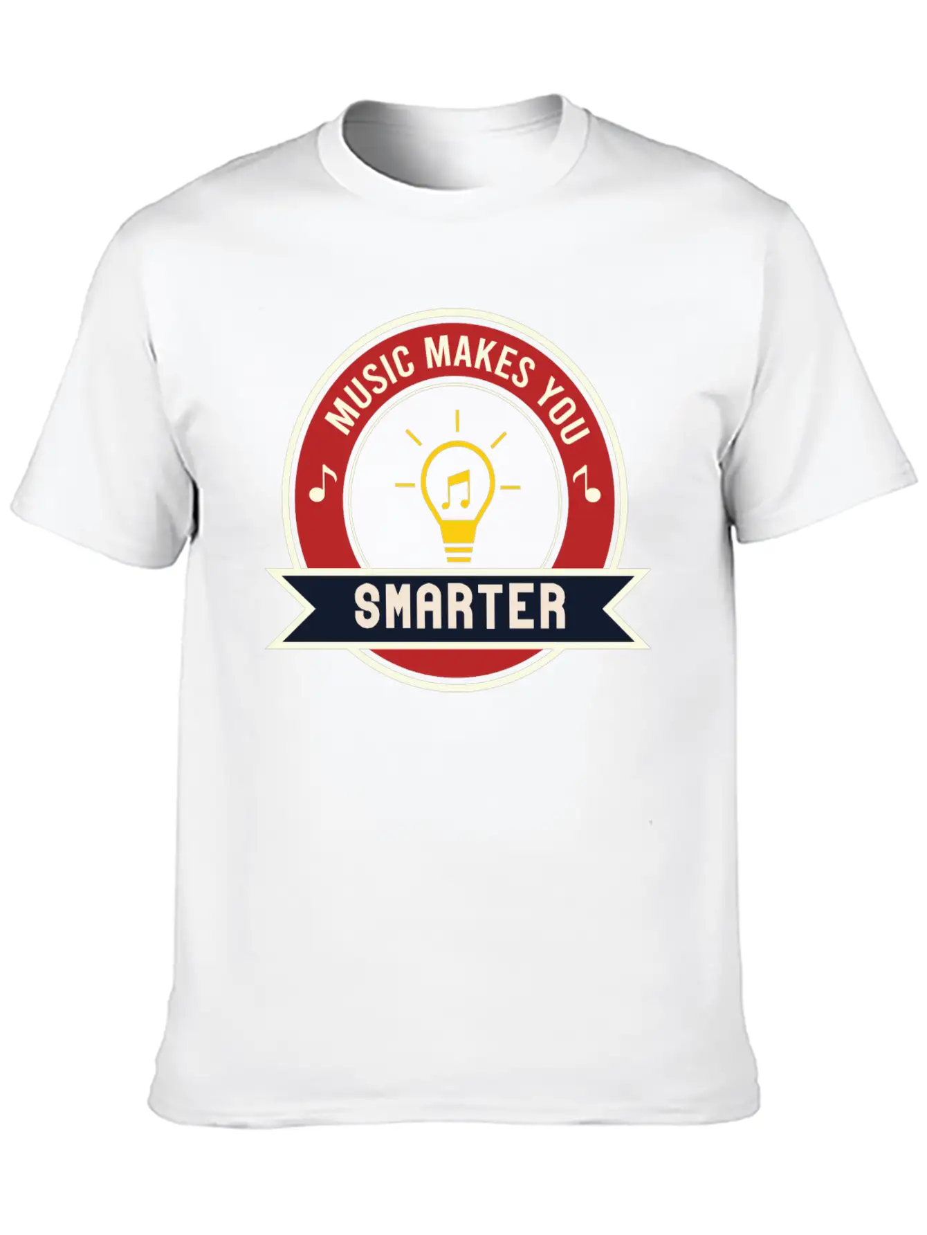 MUSIC MAKES YOU SMARTER Basic Graphic T-Shirt – Daily Comfort In Soft Cotton