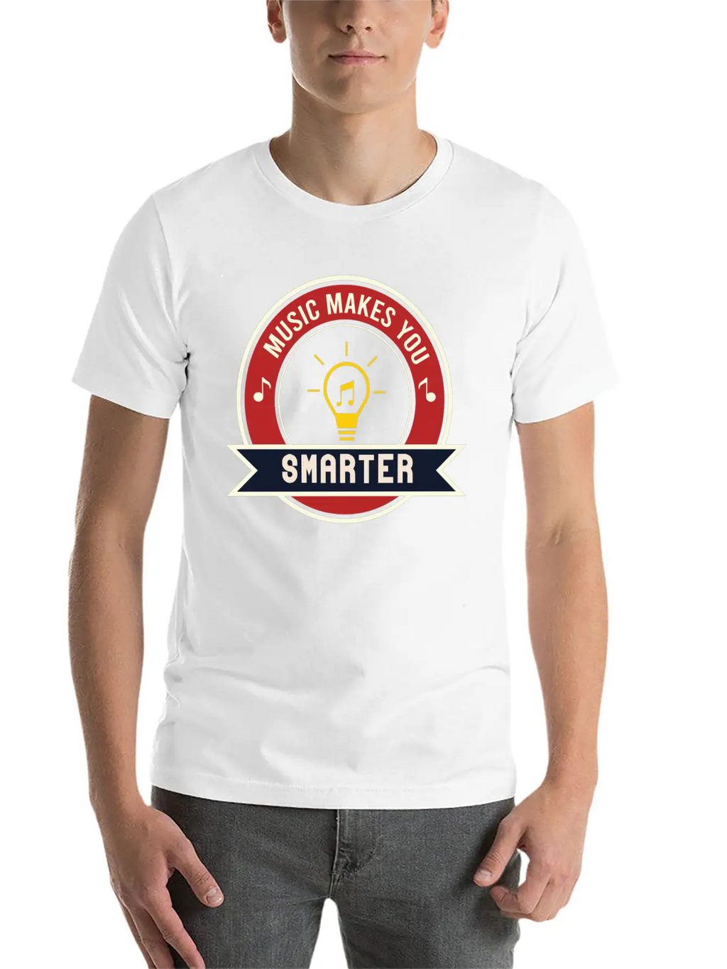 MUSIC MAKES YOU SMARTER Basic Graphic T-Shirt – Daily Comfort In Soft Cotton