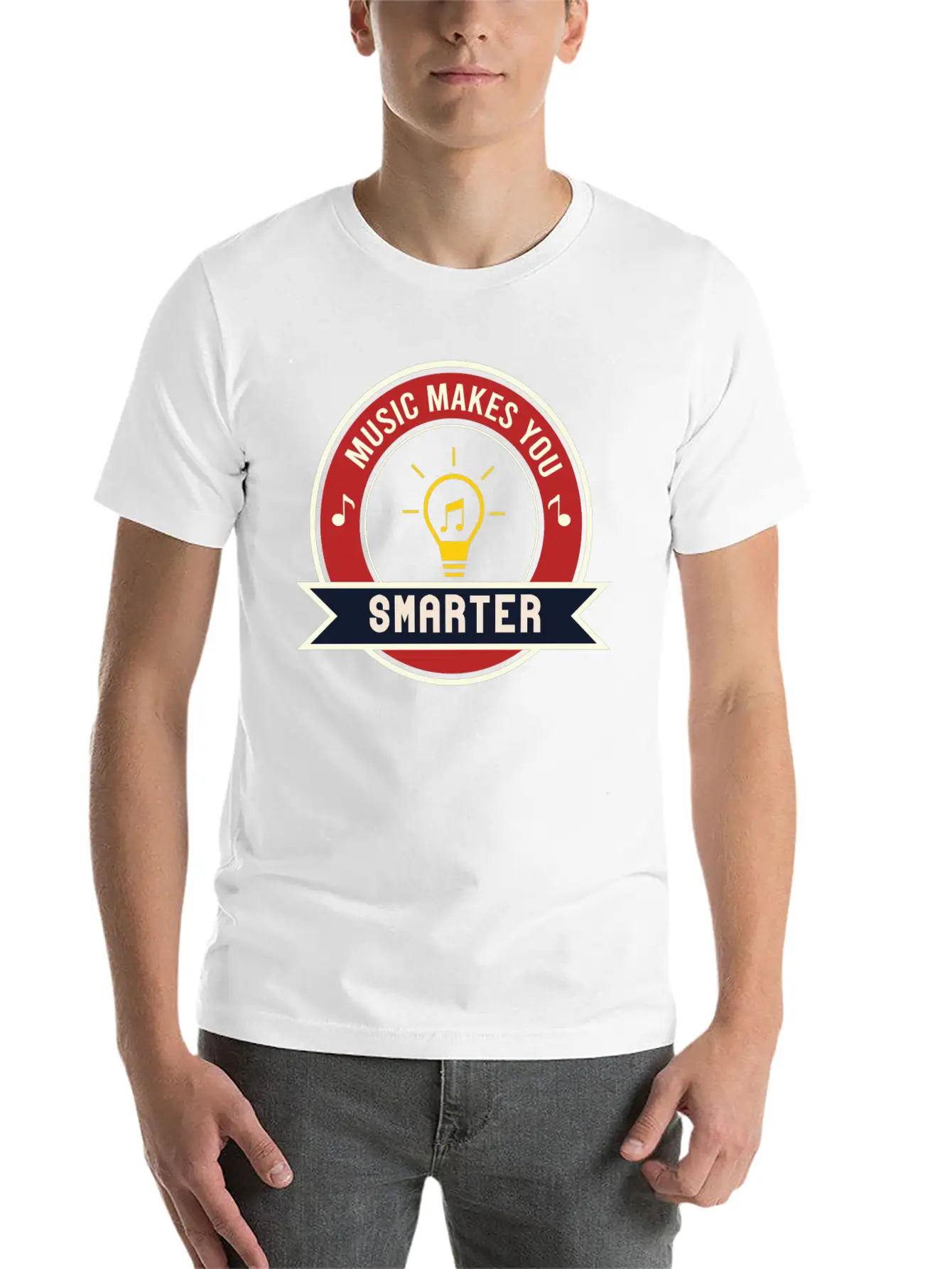 MUSIC MAKES YOU SMARTER Basic Graphic T-Shirt – Daily Comfort In Soft Cotton