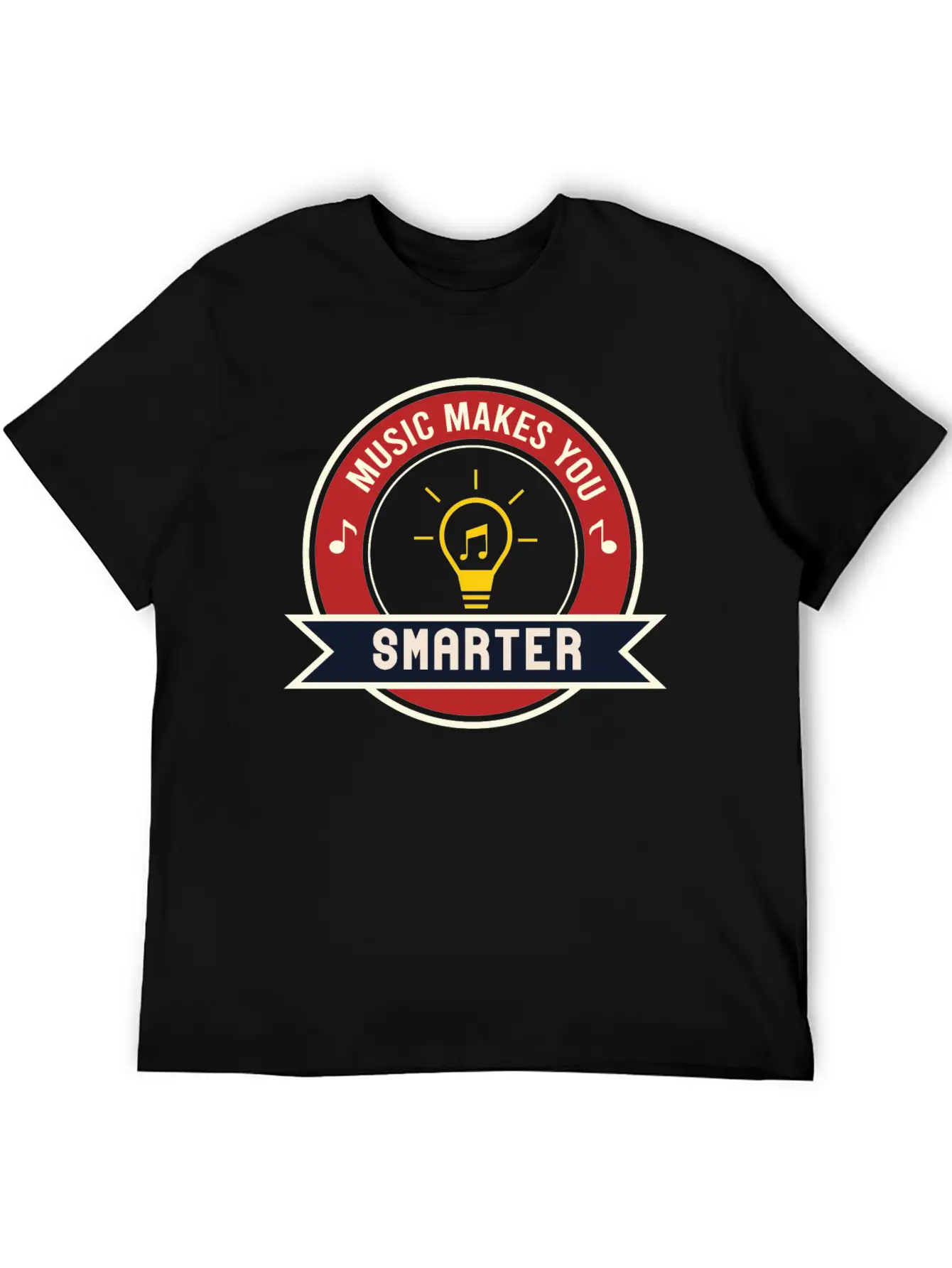 MUSIC MAKES YOU SMARTER Basic Graphic T-Shirt – Daily Comfort In Soft Cotton