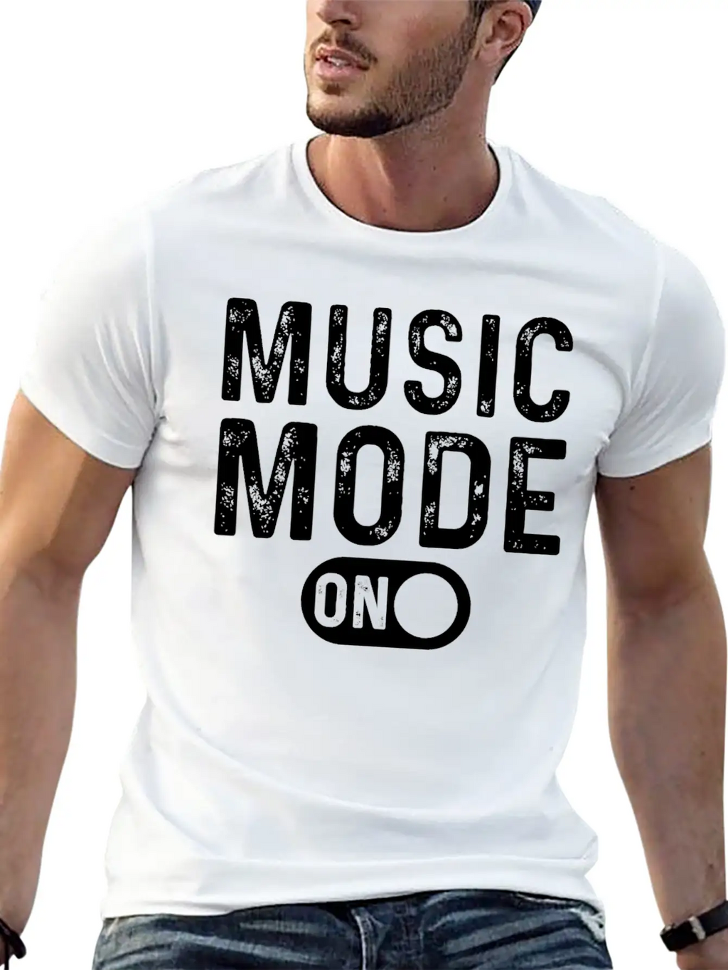 Music Mode On - Musician Music Lover Breathable Soft Cotton T-Shirt – Timeless Casual Look