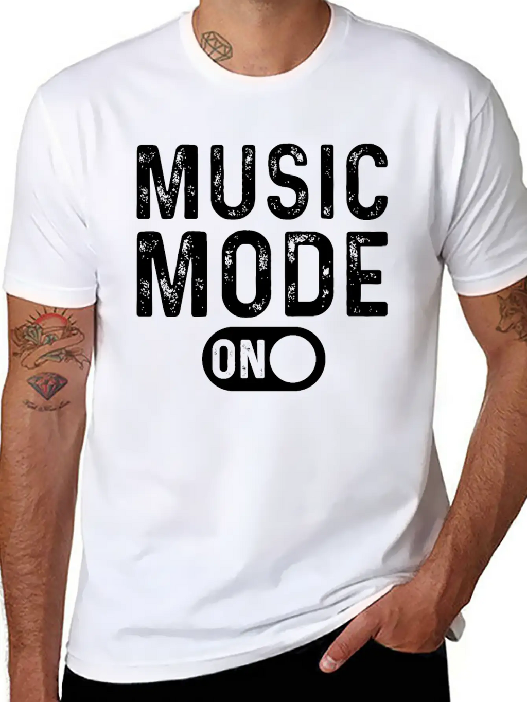 Music Mode On - Musician Music Lover Breathable Soft Cotton T-Shirt – Timeless Casual Look