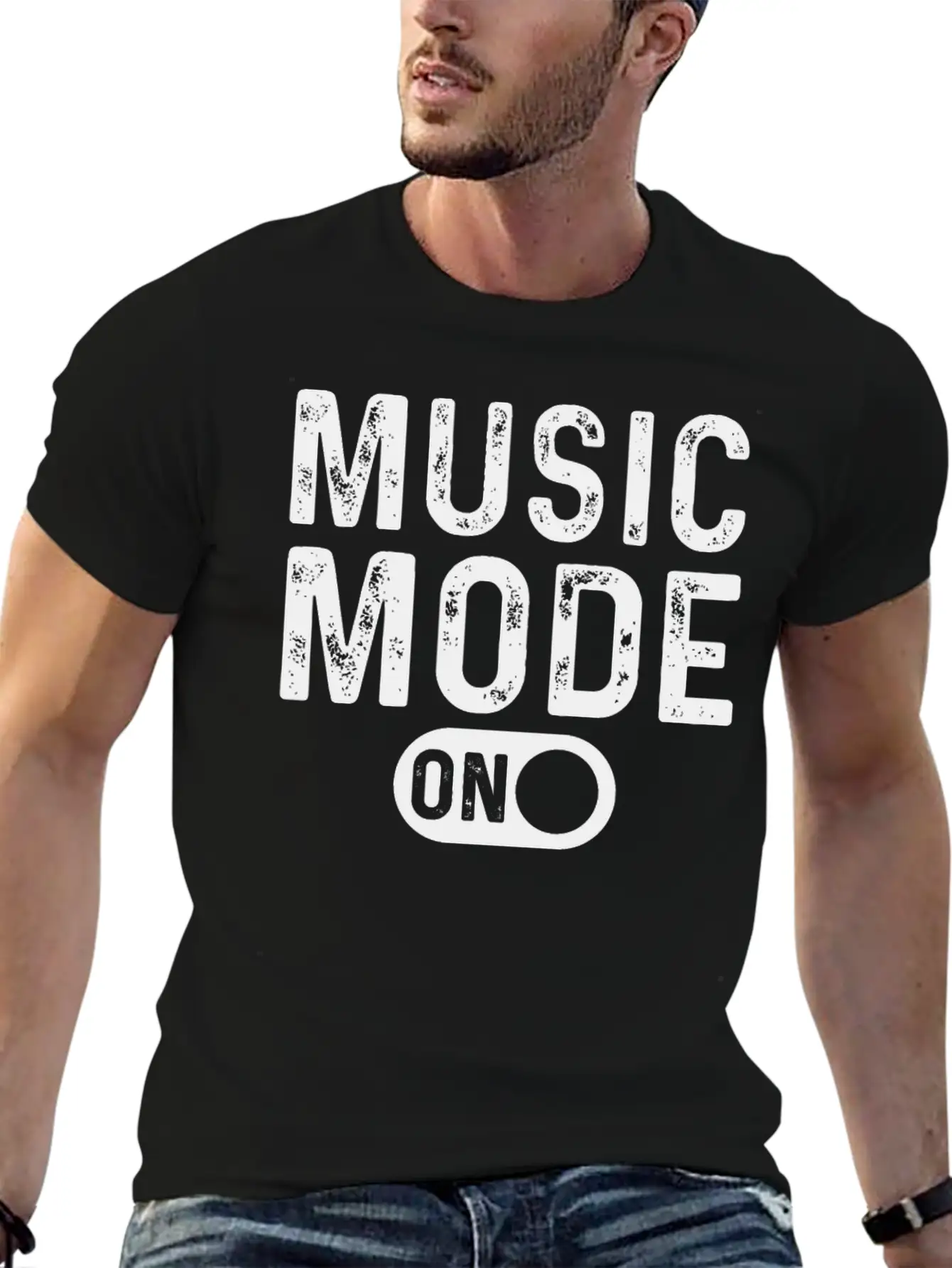 Music Mode On - Musician Music Lover Breathable Soft Cotton T-Shirt – Timeless Casual Look