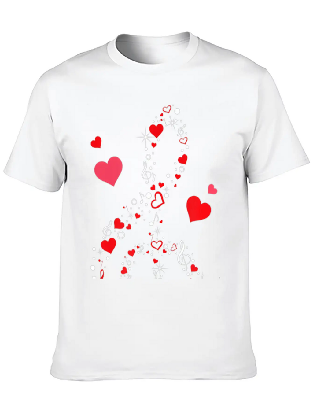 Music Note Hearts Cute Valentines Day Music Lover Classic Cotton Tee – Unisex Comfort For Any Season
