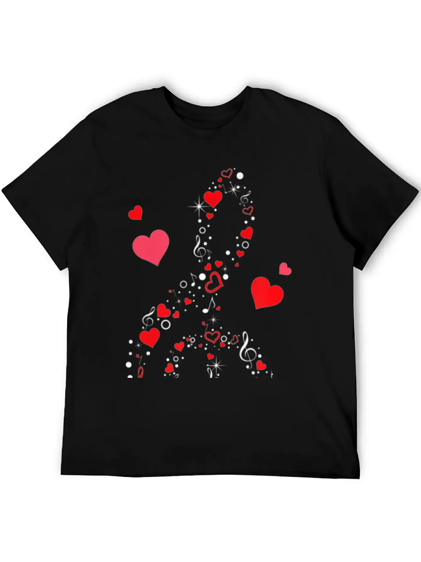 Music Note Hearts Cute Valentines Day Music Lover Classic Cotton Tee – Unisex Comfort For Any Season