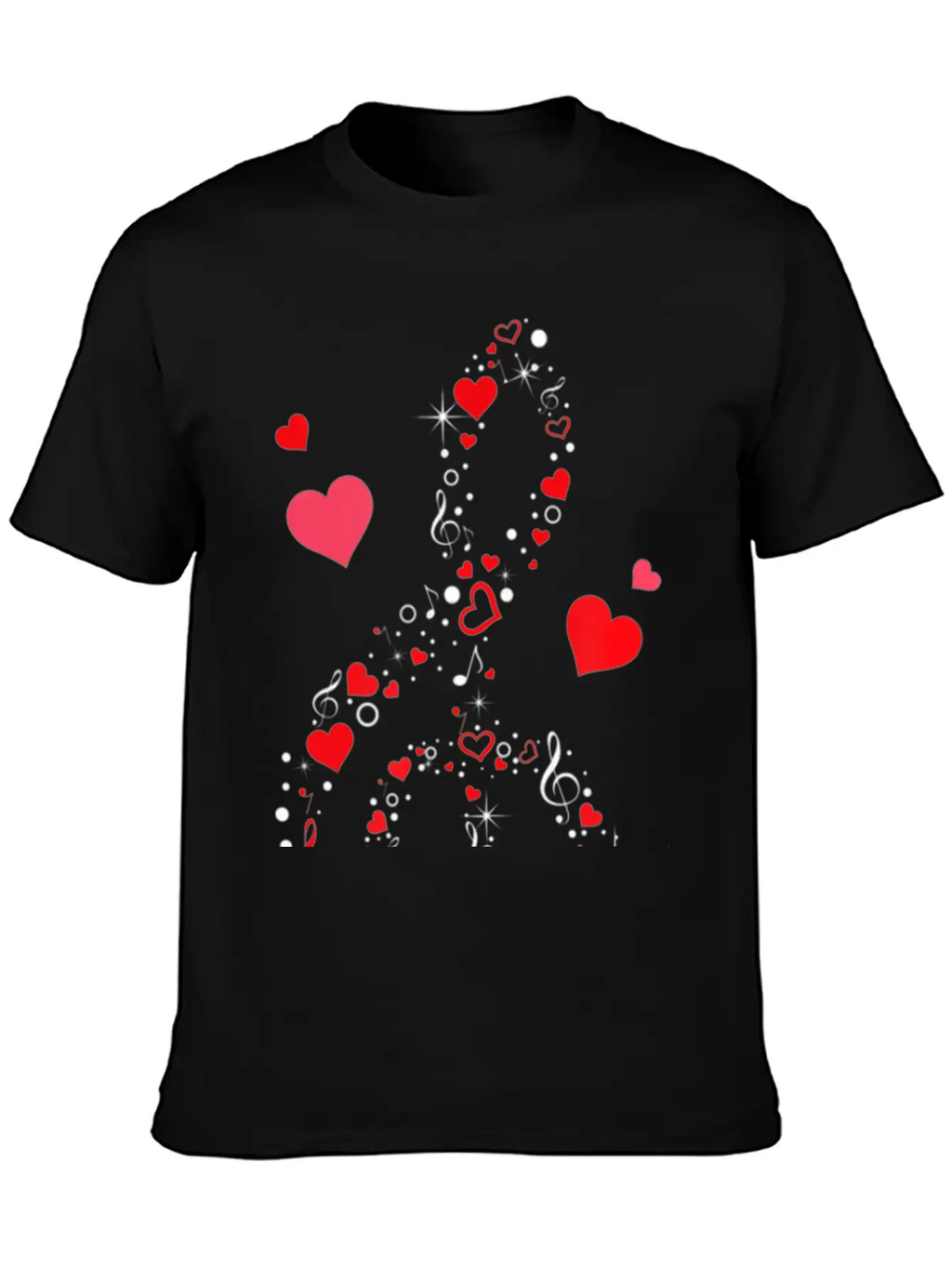 Music Note Hearts Cute Valentines Day Music Lover Classic Cotton Tee – Unisex Comfort For Any Season