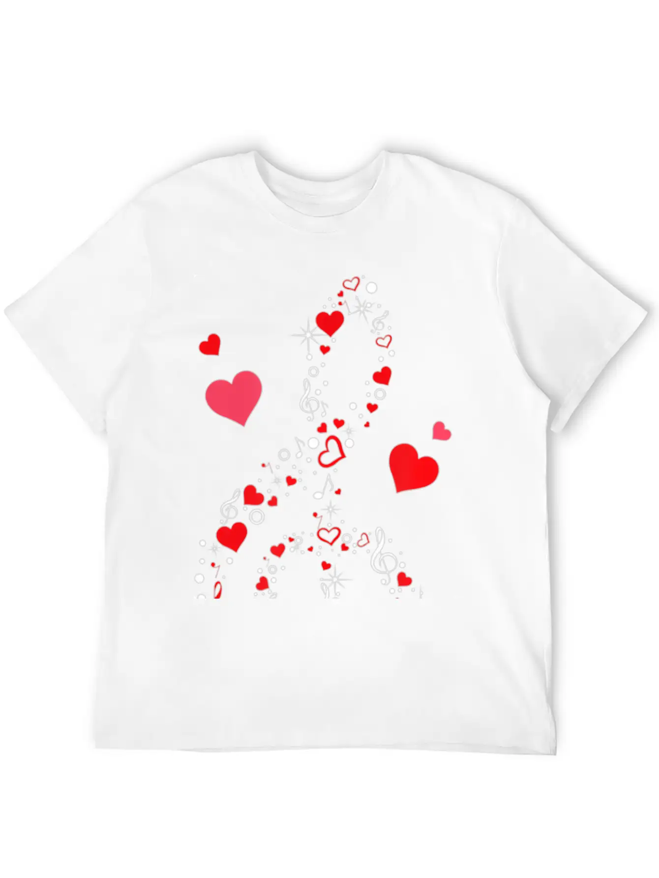 Music Note Hearts Cute Valentines Day Music Lover Classic Cotton Tee – Unisex Comfort For Any Season