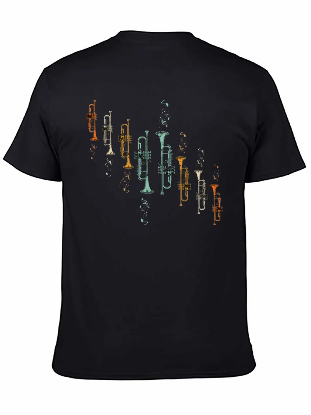 Music Notes Jazz Musician Trumpeter Gift Trumpet Breathable Soft Cotton T-Shirt – Timeless Casual Look