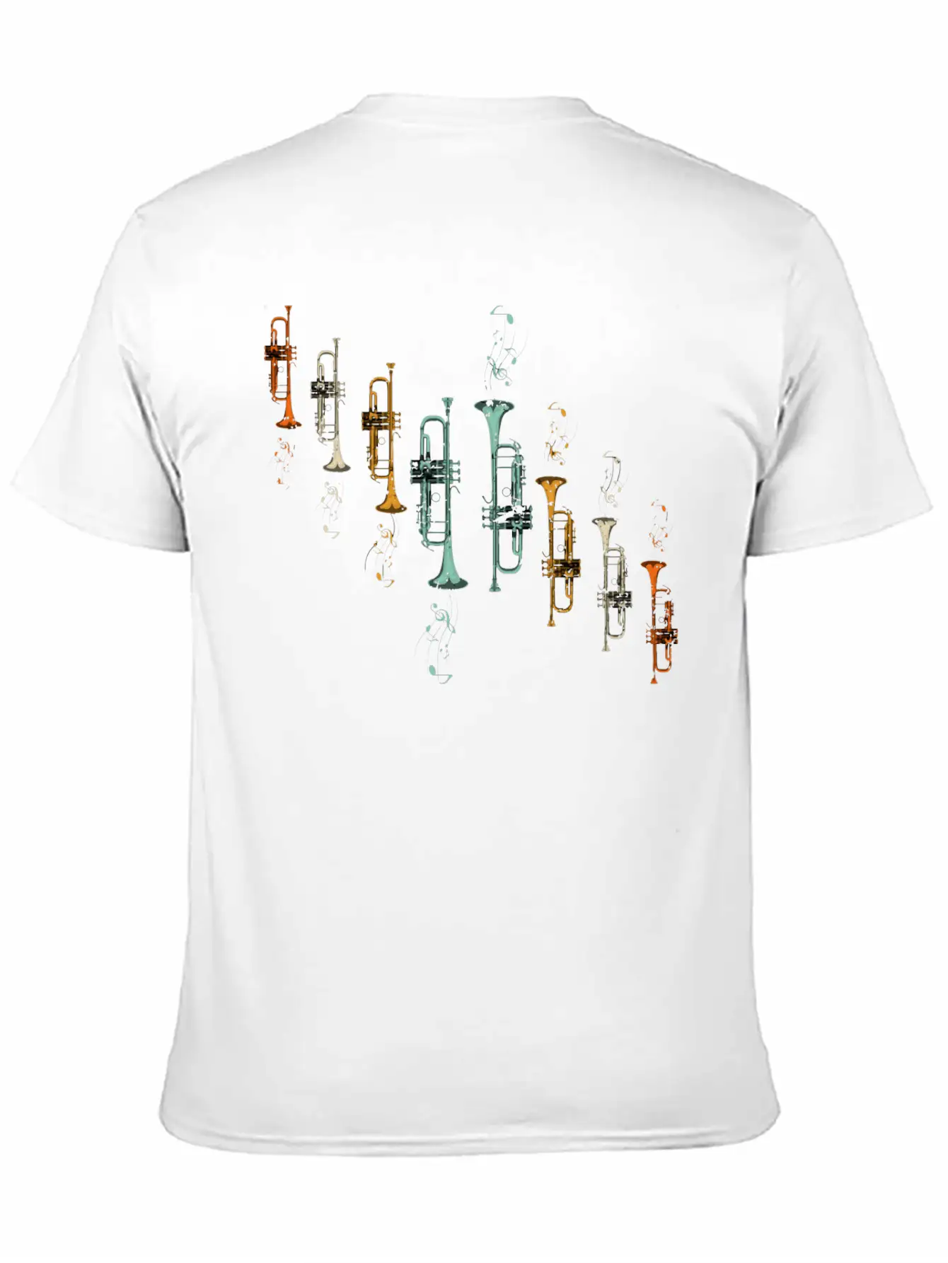 Music Notes Jazz Musician Trumpeter Gift Trumpet Breathable Soft Cotton T-Shirt – Timeless Casual Look