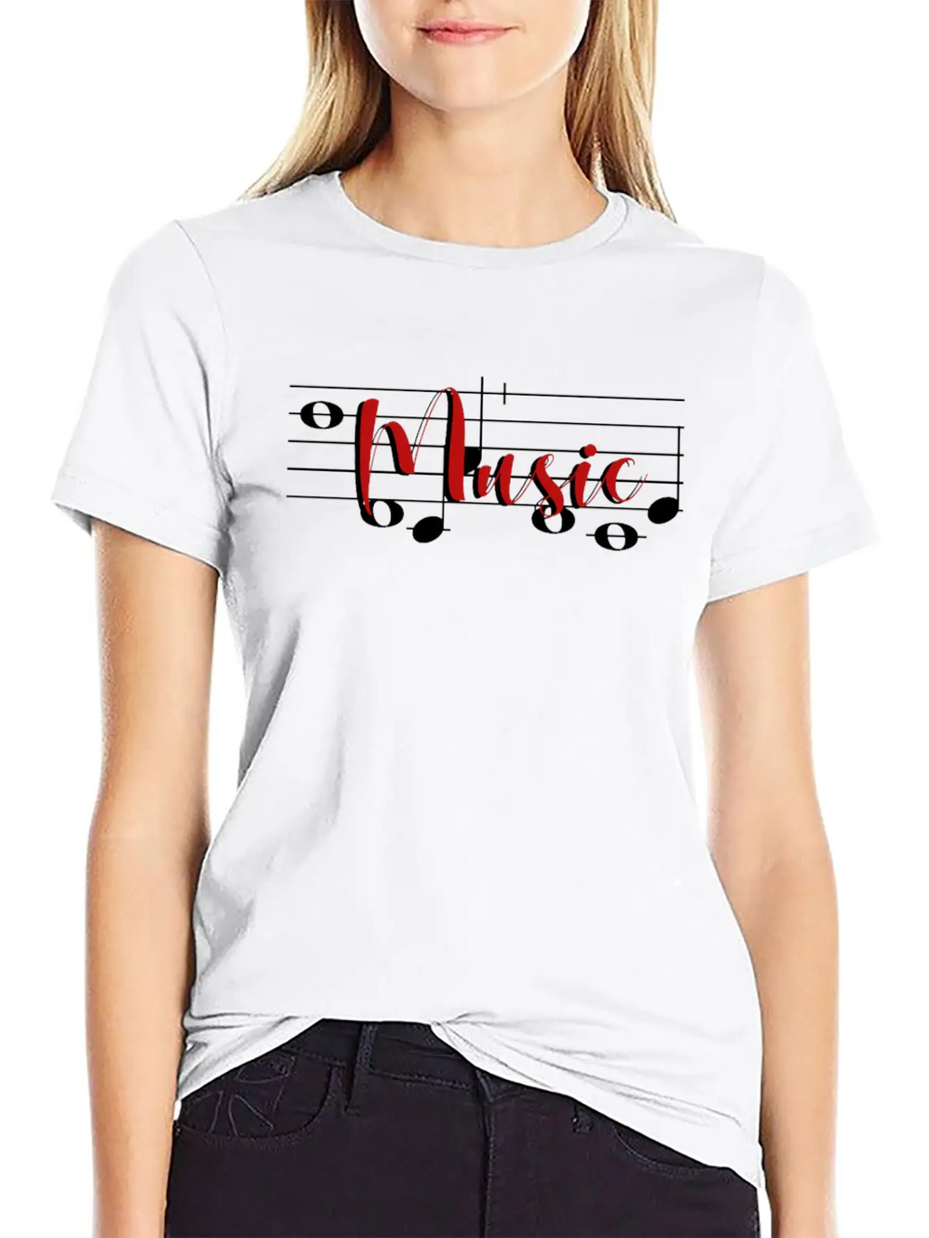 Music Notes Relaxed Everyday Tee – Lightweight And Durable Cotton