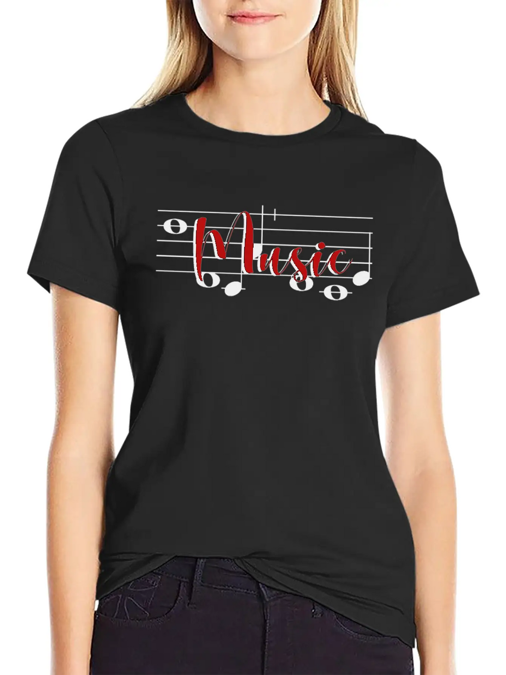 Music Notes Relaxed Everyday Tee – Lightweight And Durable Cotton