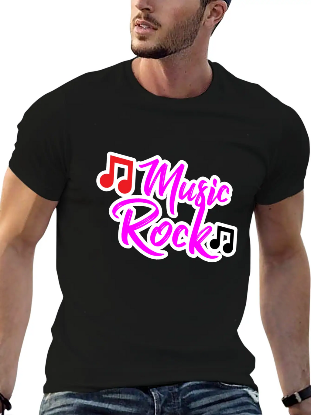 Music Rock Design For All The Music Lovers Relaxed Everyday Tee – Lightweight And Durable Cotton