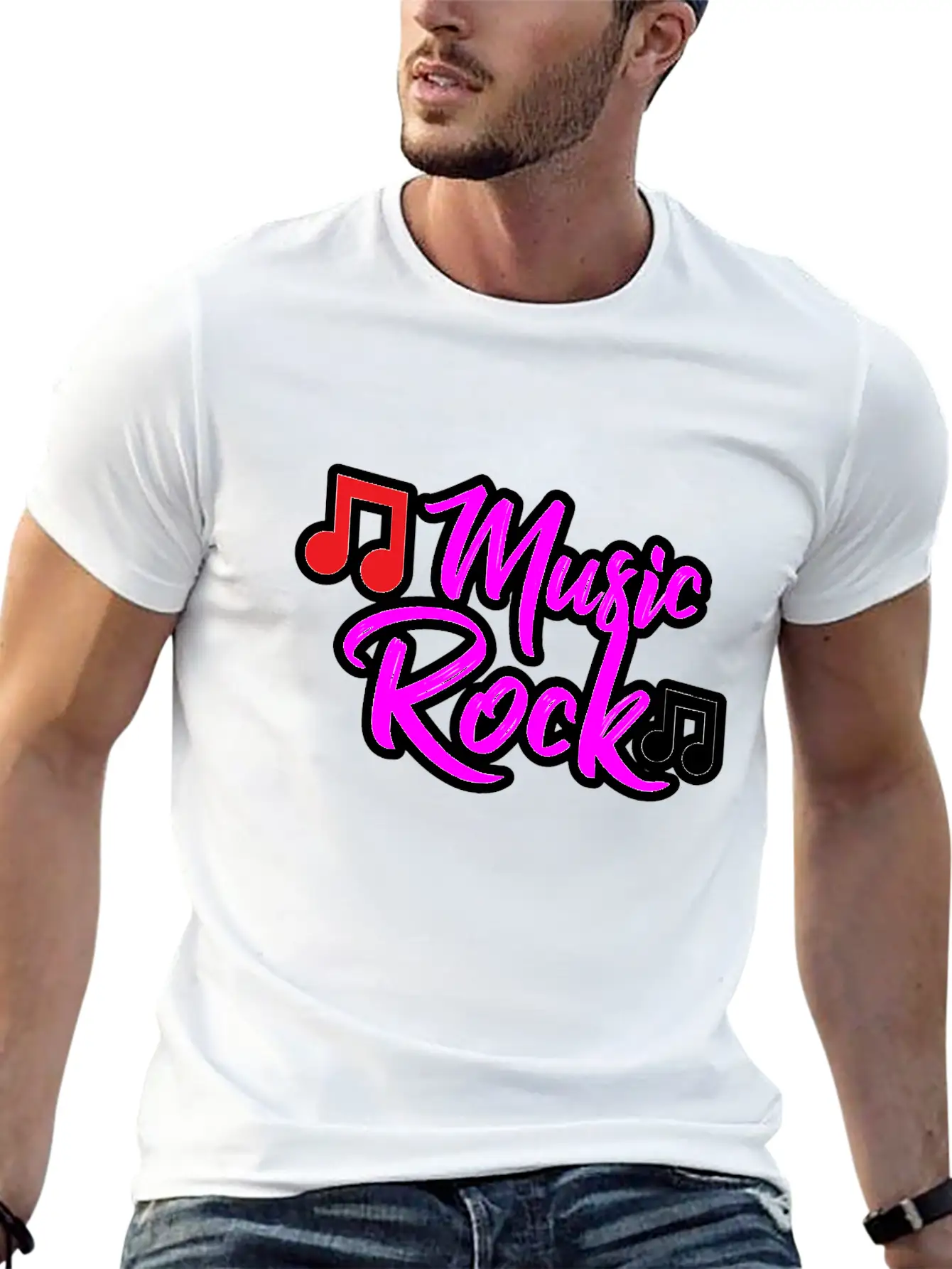 Music Rock Design For All The Music Lovers Relaxed Everyday Tee – Lightweight And Durable Cotton