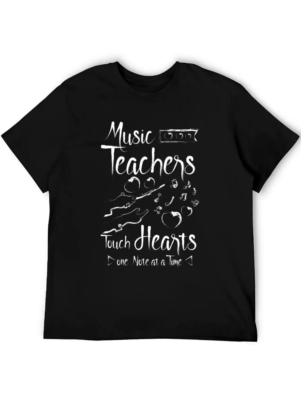 Music Teachers Touch Hearts One Note At A Time Breathable Graphic T-Shirt – Perfect For Casual Days