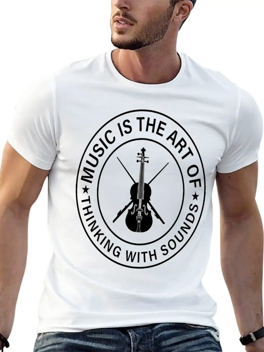 Music The Art Of Thinking In Tones Sounds Thinking Basic Graphic T-Shirt – Daily Comfort In Soft Cotton