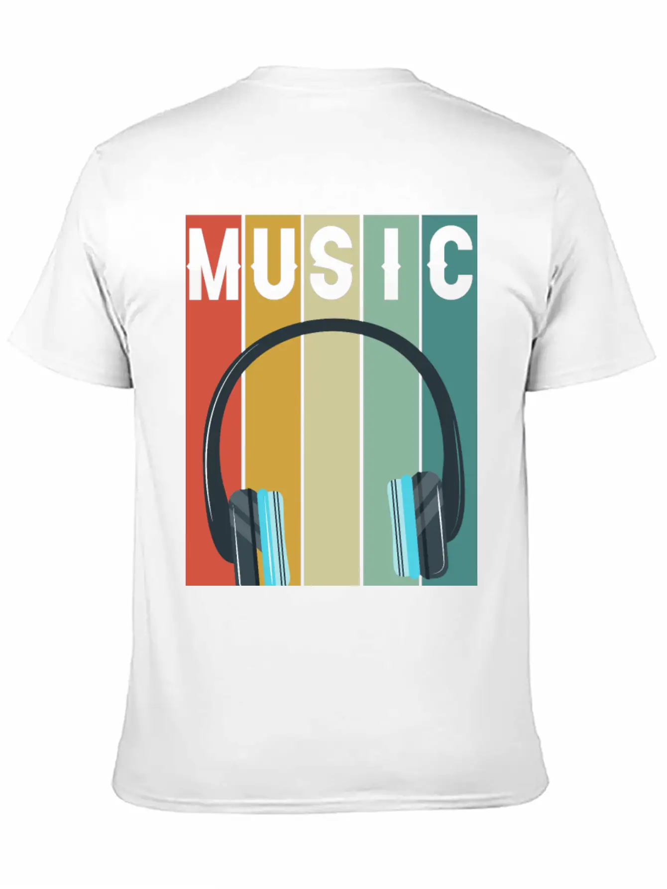 Music Vintage Shirt With Headphone For Music Lover Breathable Soft Cotton T-Shirt – Timeless Casual Look