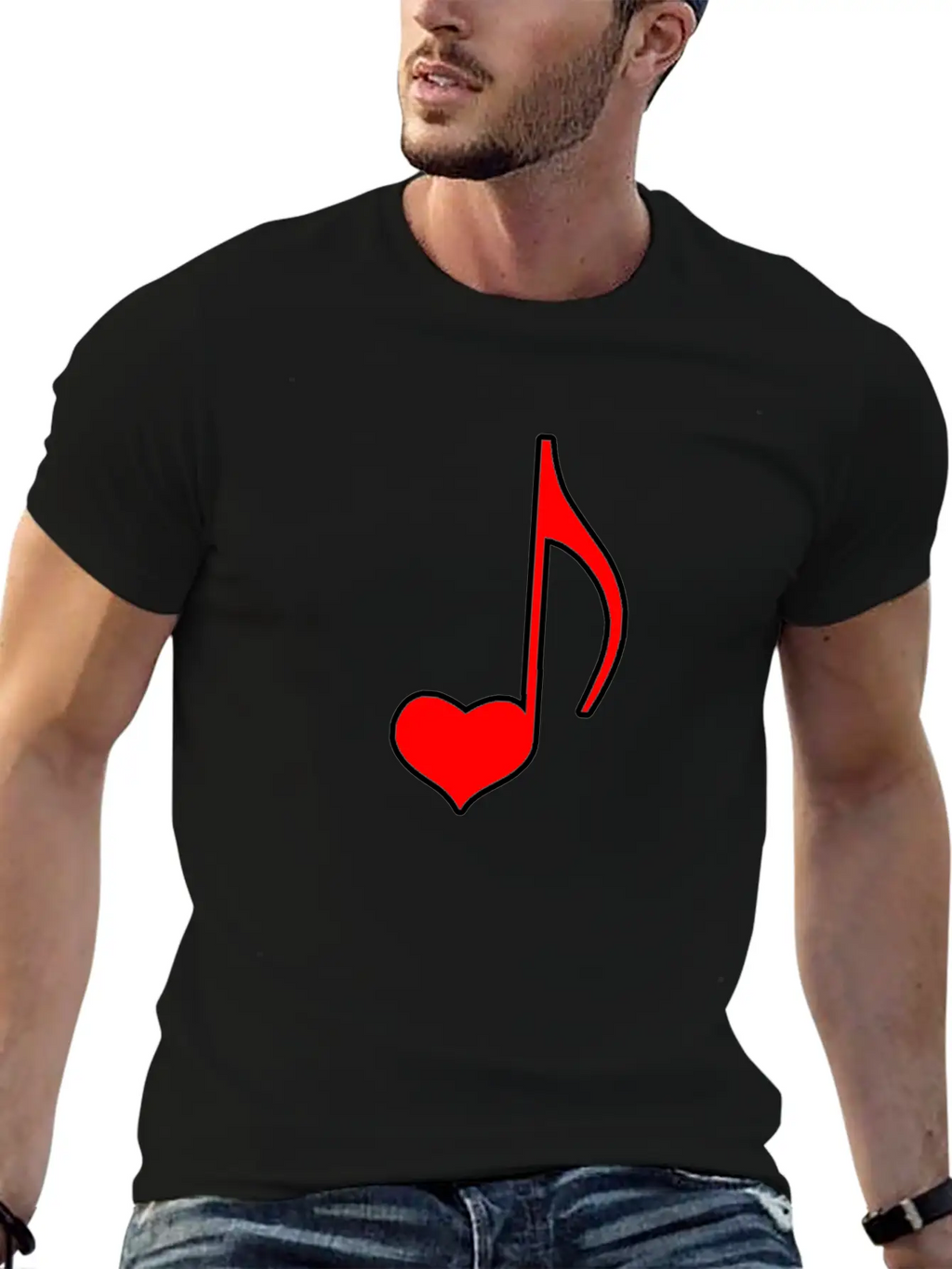 Musical Note With Heart Gift Relaxed Everyday Tee – Lightweight And Durable Cotton