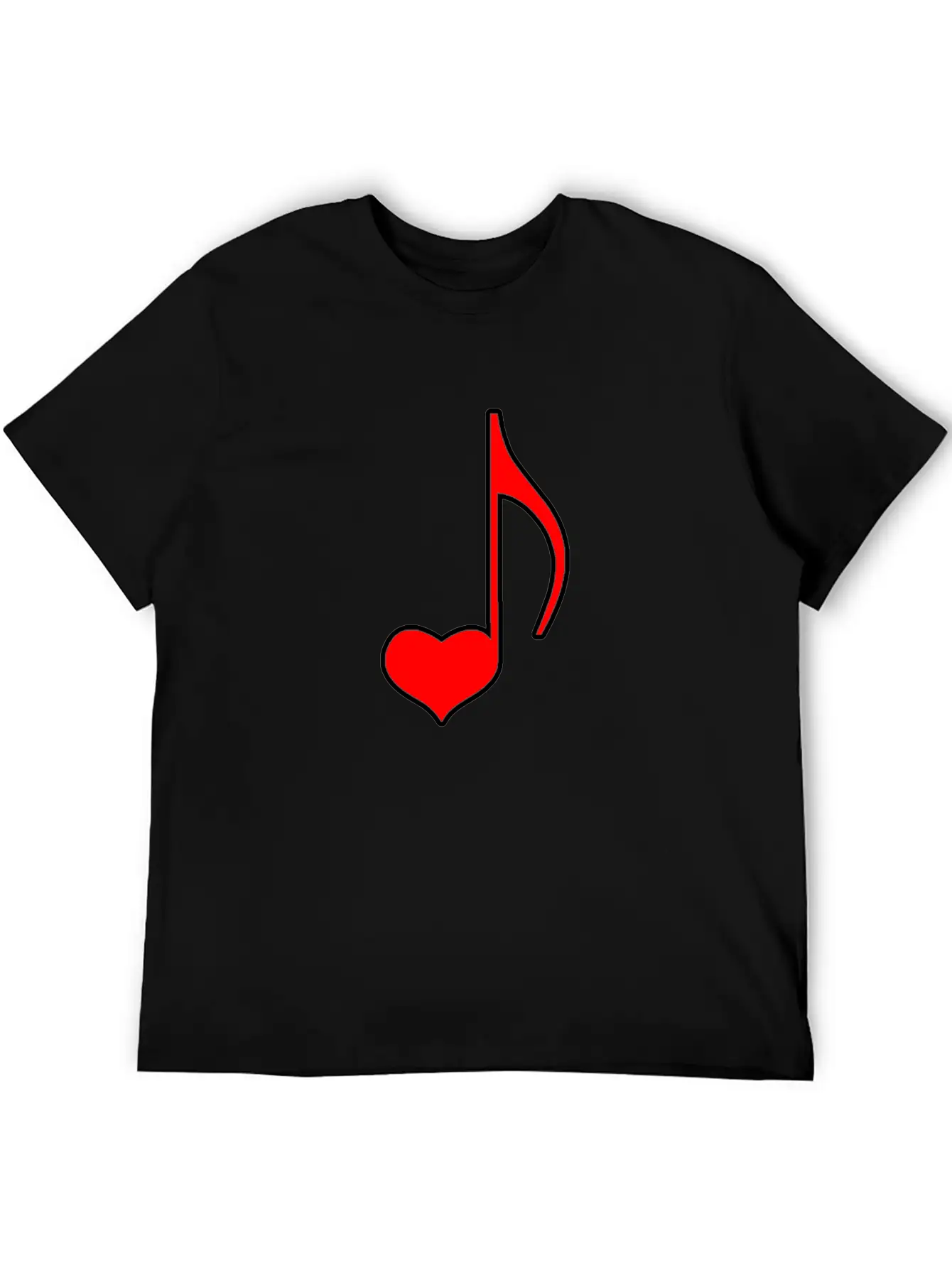 Musical Note With Heart Gift Relaxed Everyday Tee – Lightweight And Durable Cotton