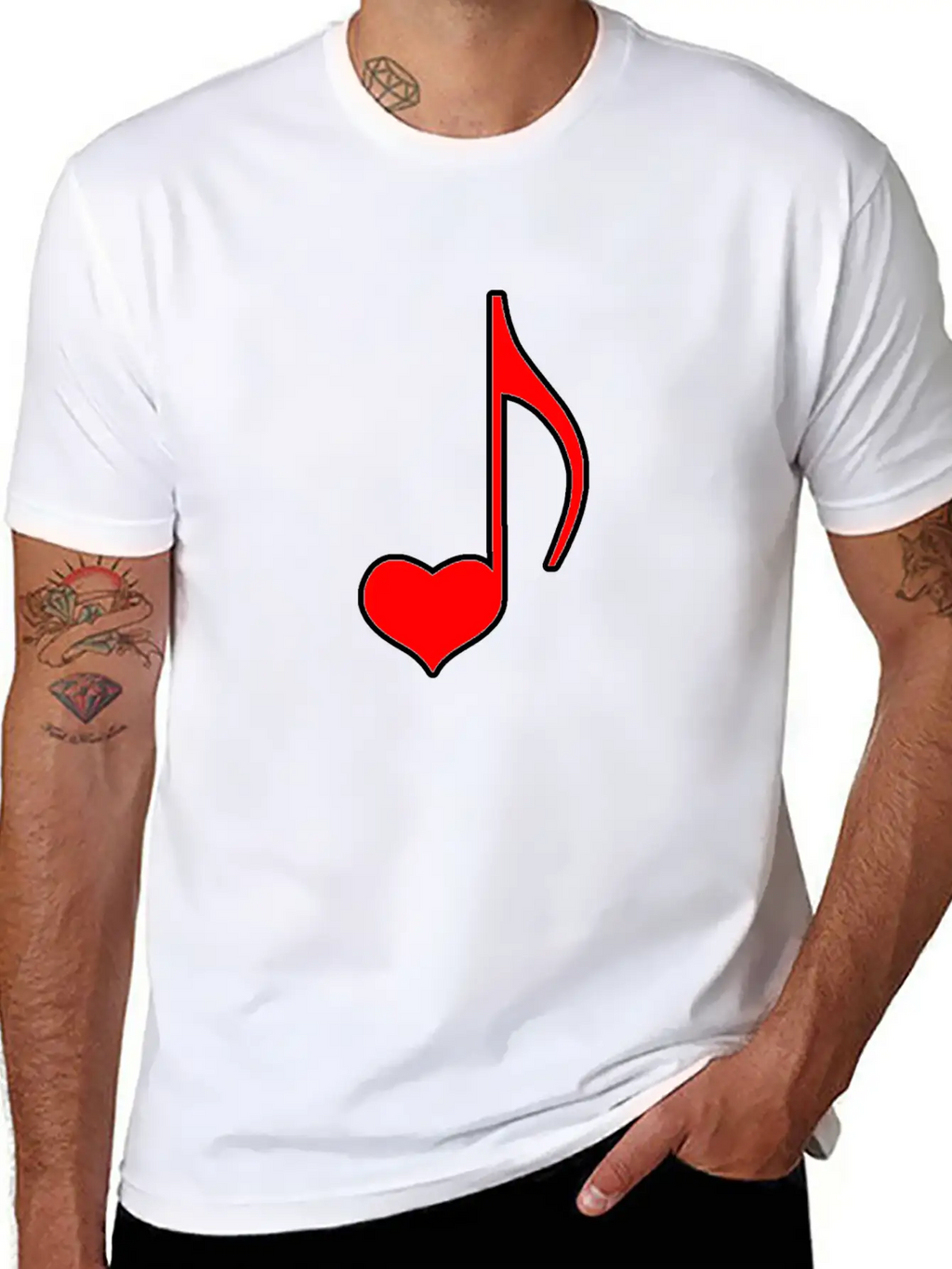 Musical Note With Heart Gift Relaxed Everyday Tee – Lightweight And Durable Cotton