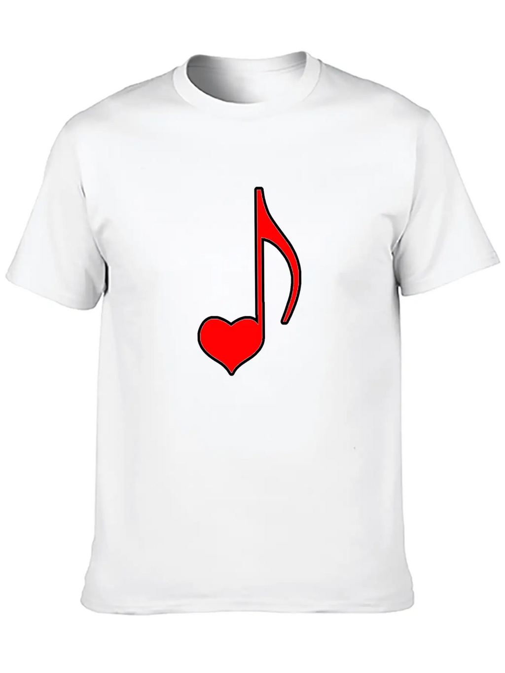 Musical Note With Heart Gift Relaxed Everyday Tee – Lightweight And Durable Cotton
