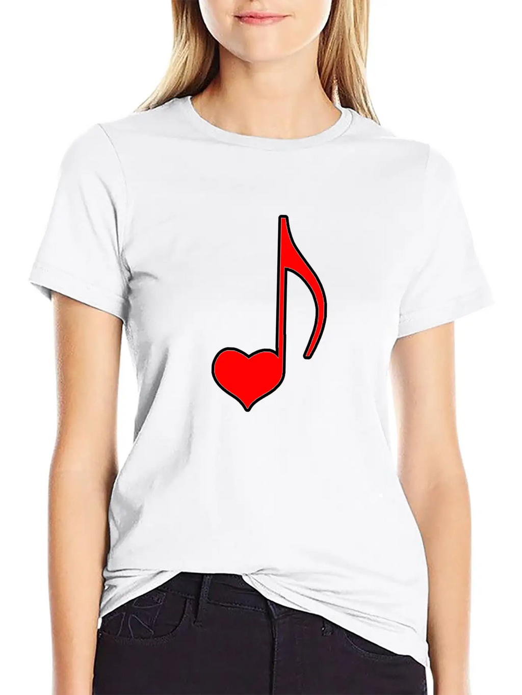 Musical Note With Heart Gift Relaxed Everyday Tee – Lightweight And Durable Cotton