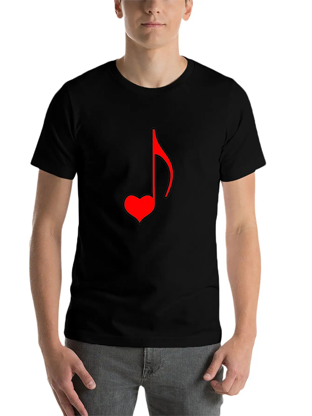 Musical Note With Heart Gift Relaxed Everyday Tee – Lightweight And Durable Cotton