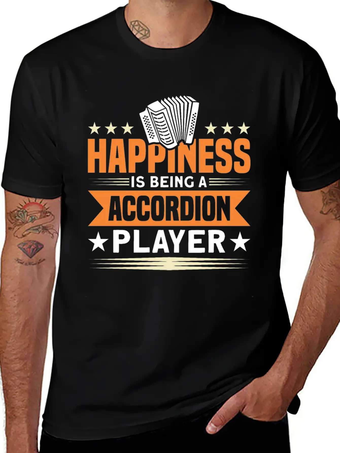 Musician Accordeon Accordion Gift Stylish Everyday T-Shirt – Unisex Basic Cotton Tee