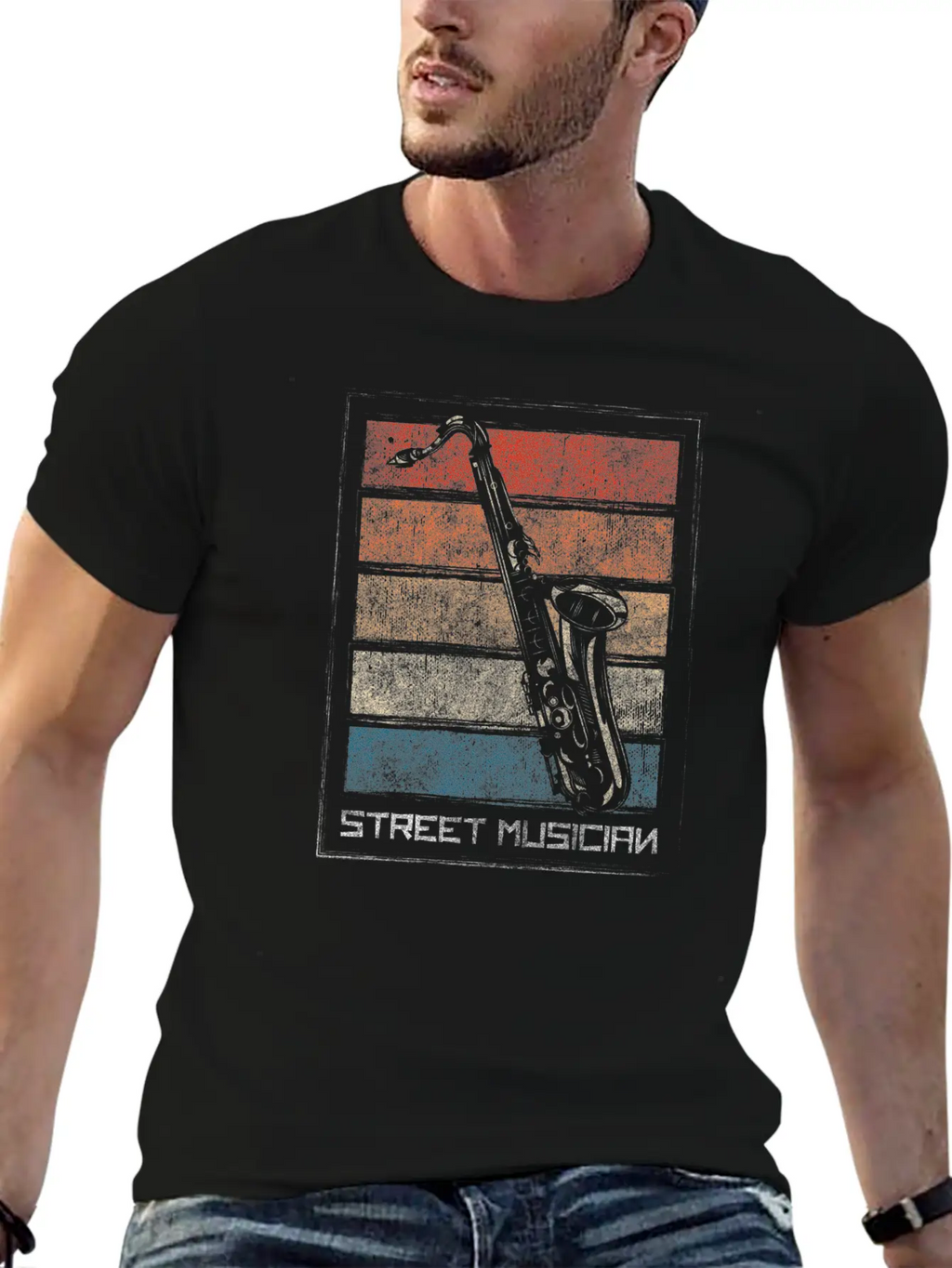 Musician Street Creative Band Stylish Everyday T-Shirt – Unisex Basic Cotton Tee