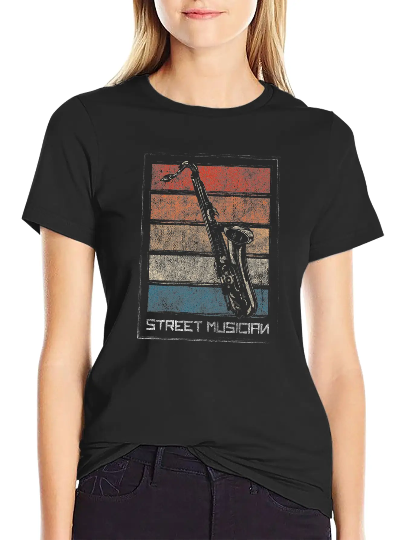 Musician Street Creative Band Stylish Everyday T-Shirt – Unisex Basic Cotton Tee