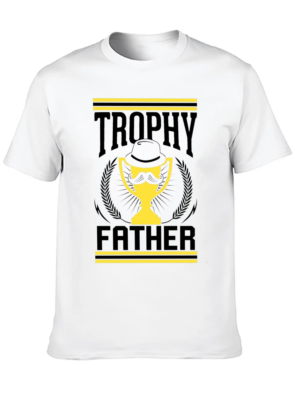 Mustache Trophy Father Award Best Dad Bearded Breathable Soft Cotton T-Shirt – Timeless Casual Look