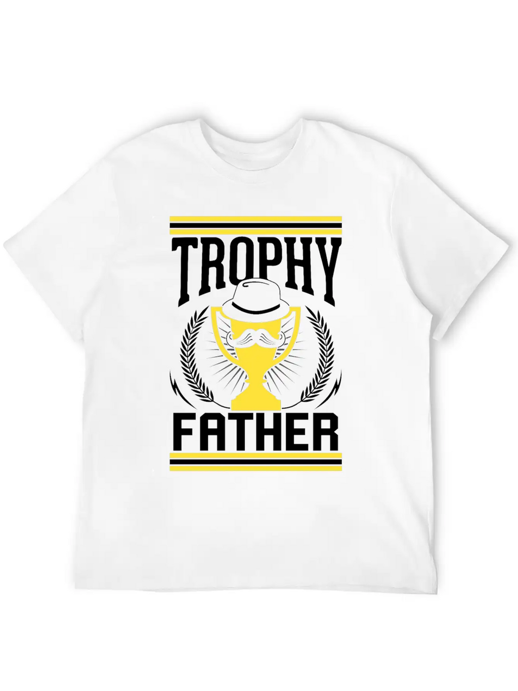Mustache Trophy Father Award Best Dad Bearded Breathable Soft Cotton T-Shirt – Timeless Casual Look