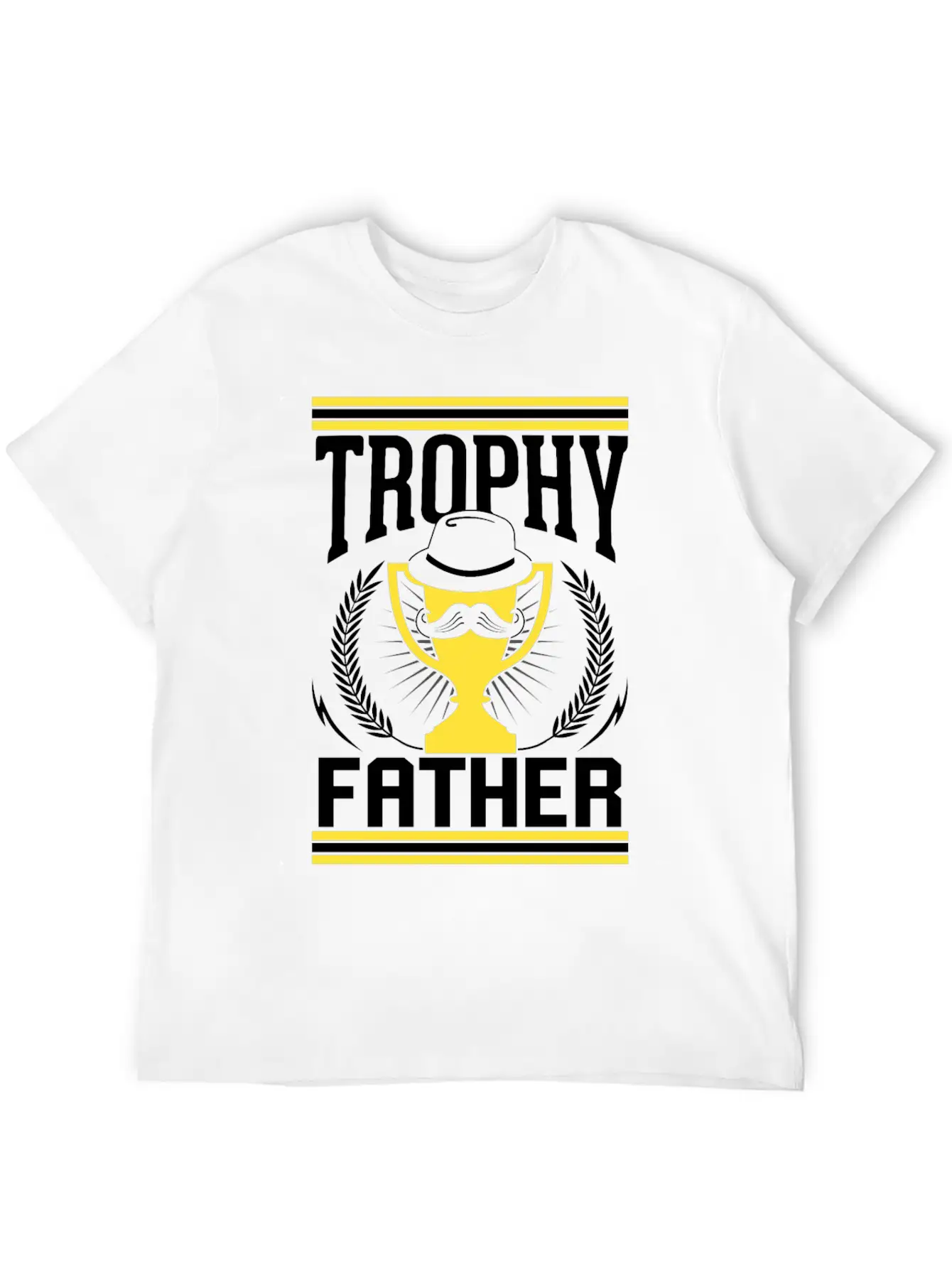 Mustache Trophy Father Award Best Dad Bearded Breathable Soft Cotton T-Shirt – Timeless Casual Look