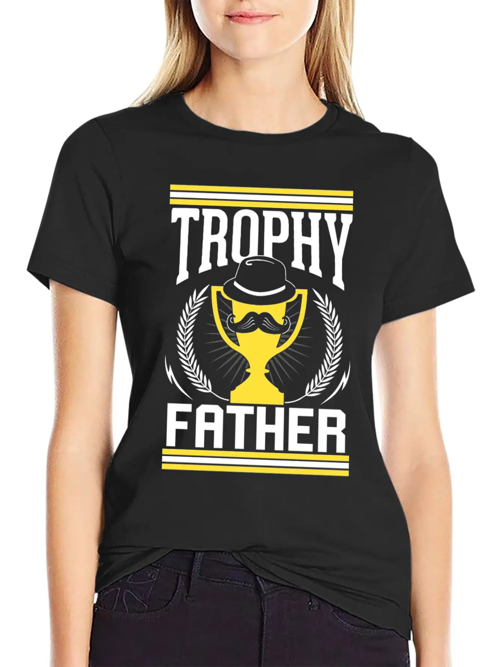 Mustache Trophy Father Award Best Dad Bearded Breathable Soft Cotton T-Shirt – Timeless Casual Look
