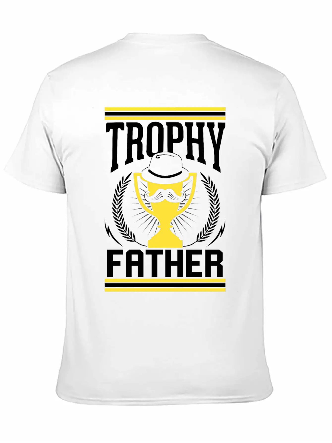Mustache Trophy Father Award Best Dad Bearded Breathable Soft Cotton T-Shirt – Timeless Casual Look