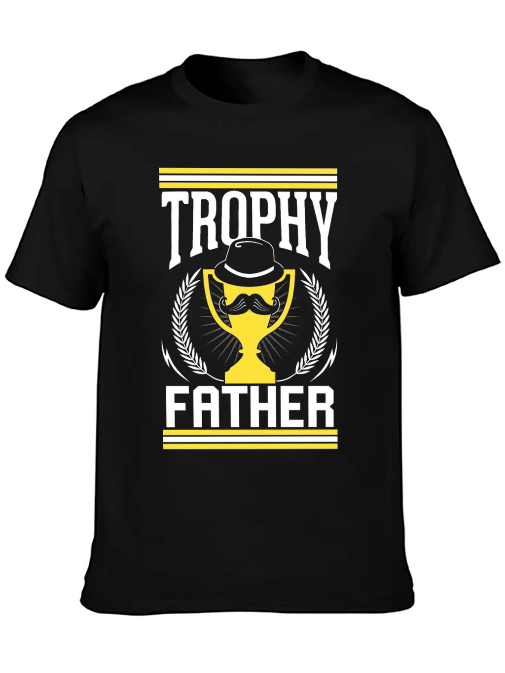 Mustache Trophy Father Award Best Dad Bearded Breathable Soft Cotton T-Shirt – Timeless Casual Look
