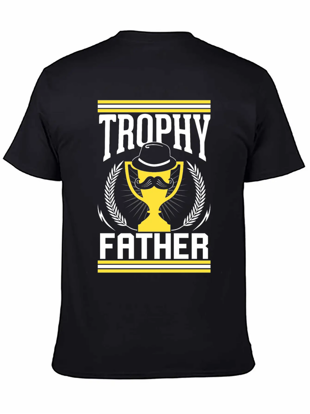 Mustache Trophy Father Award Best Dad Bearded Breathable Soft Cotton T-Shirt – Timeless Casual Look