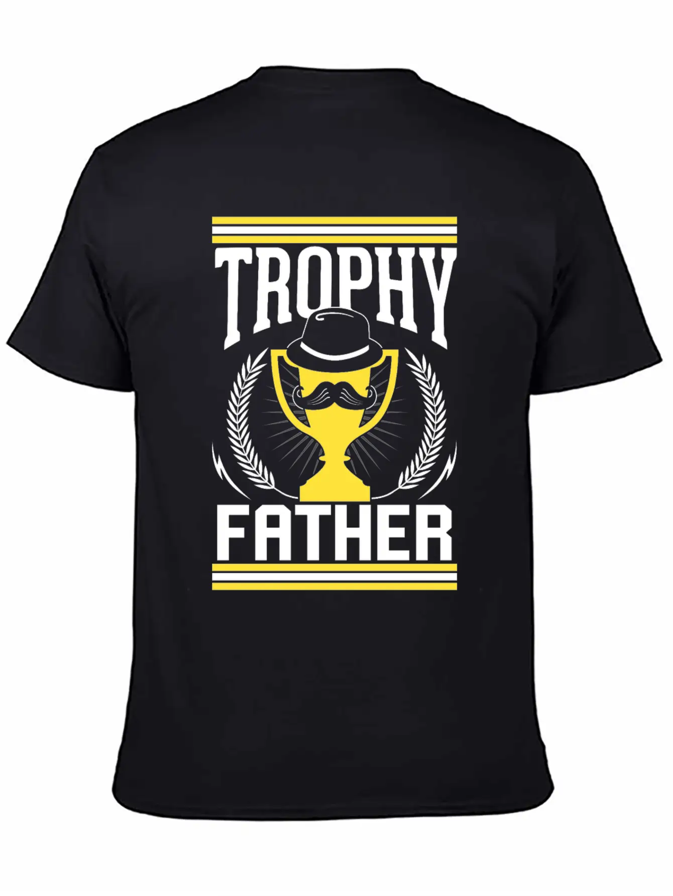 Mustache Trophy Father Award Best Dad Bearded Breathable Soft Cotton T-Shirt – Timeless Casual Look