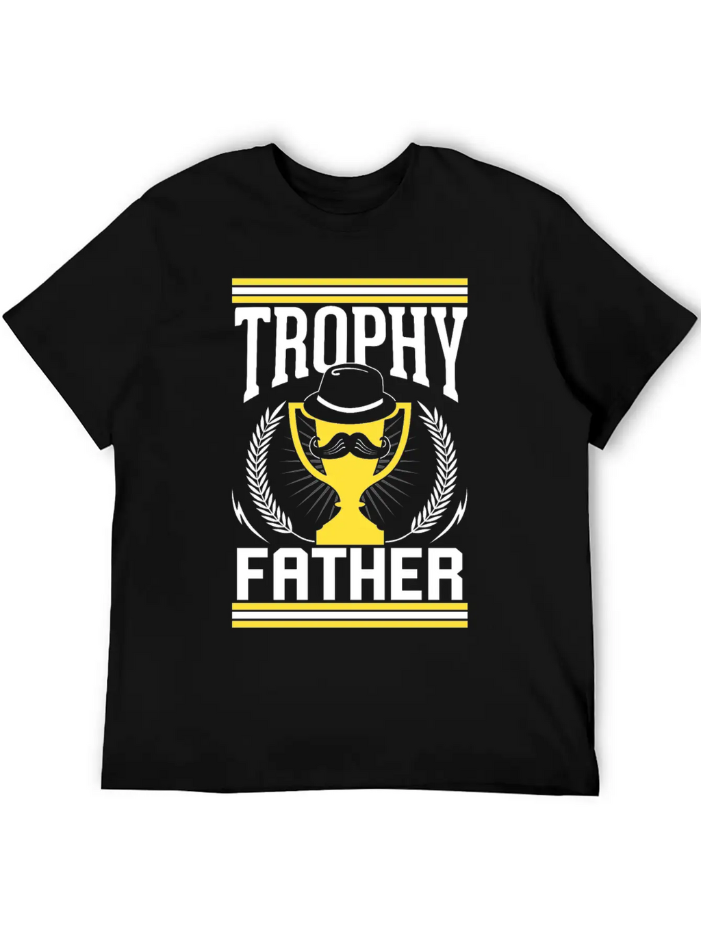Mustache Trophy Father Award Best Dad Bearded Breathable Soft Cotton T-Shirt – Timeless Casual Look