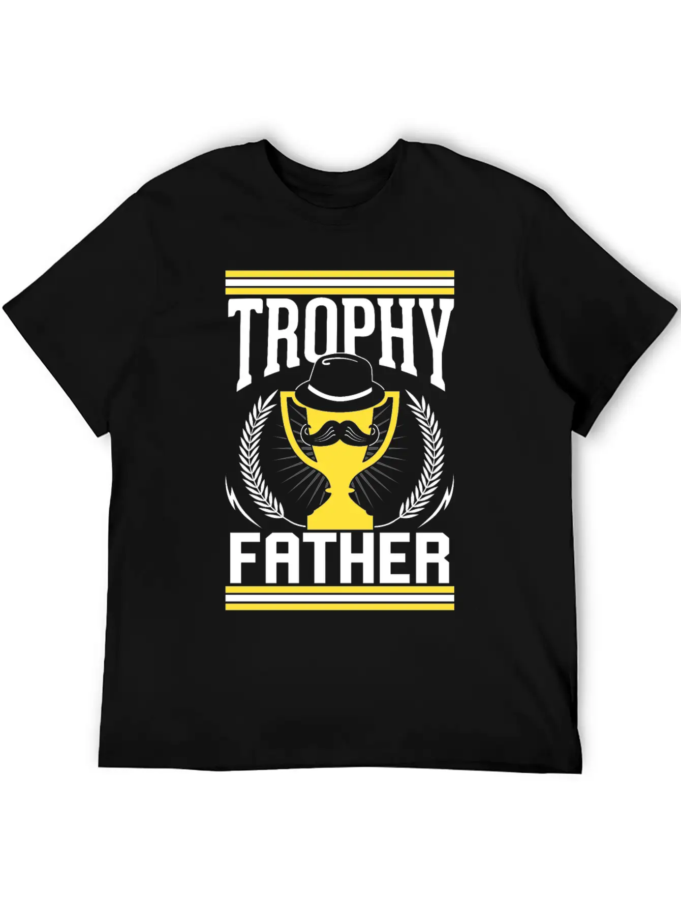 Mustache Trophy Father Award Best Dad Bearded Breathable Soft Cotton T-Shirt – Timeless Casual Look