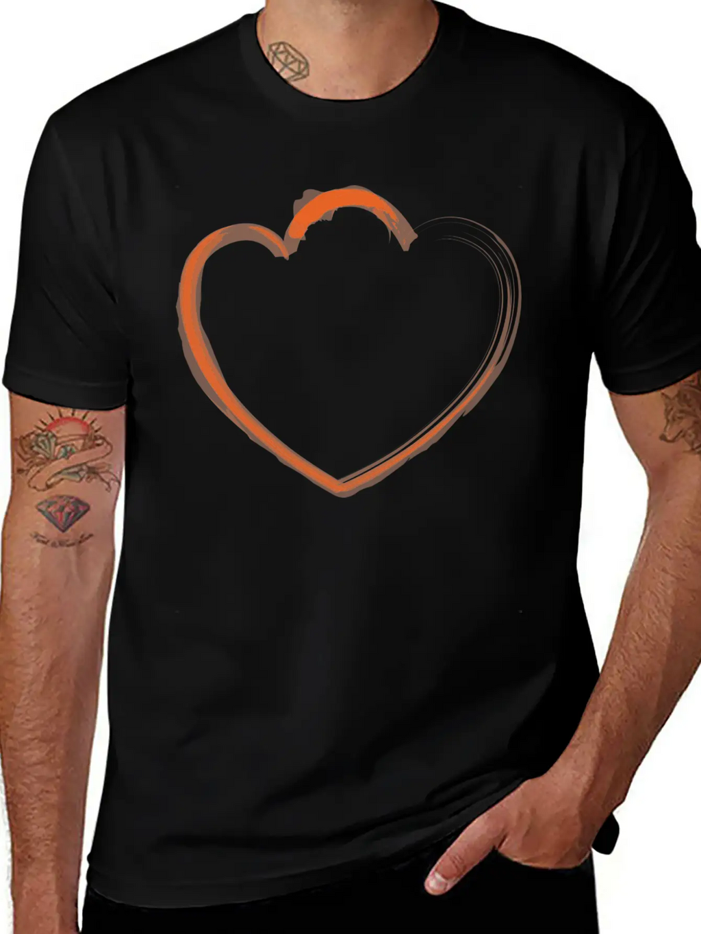 Mutant Heart Orange Modern Fit Casual T-Shirt – Clean And Versatile Design