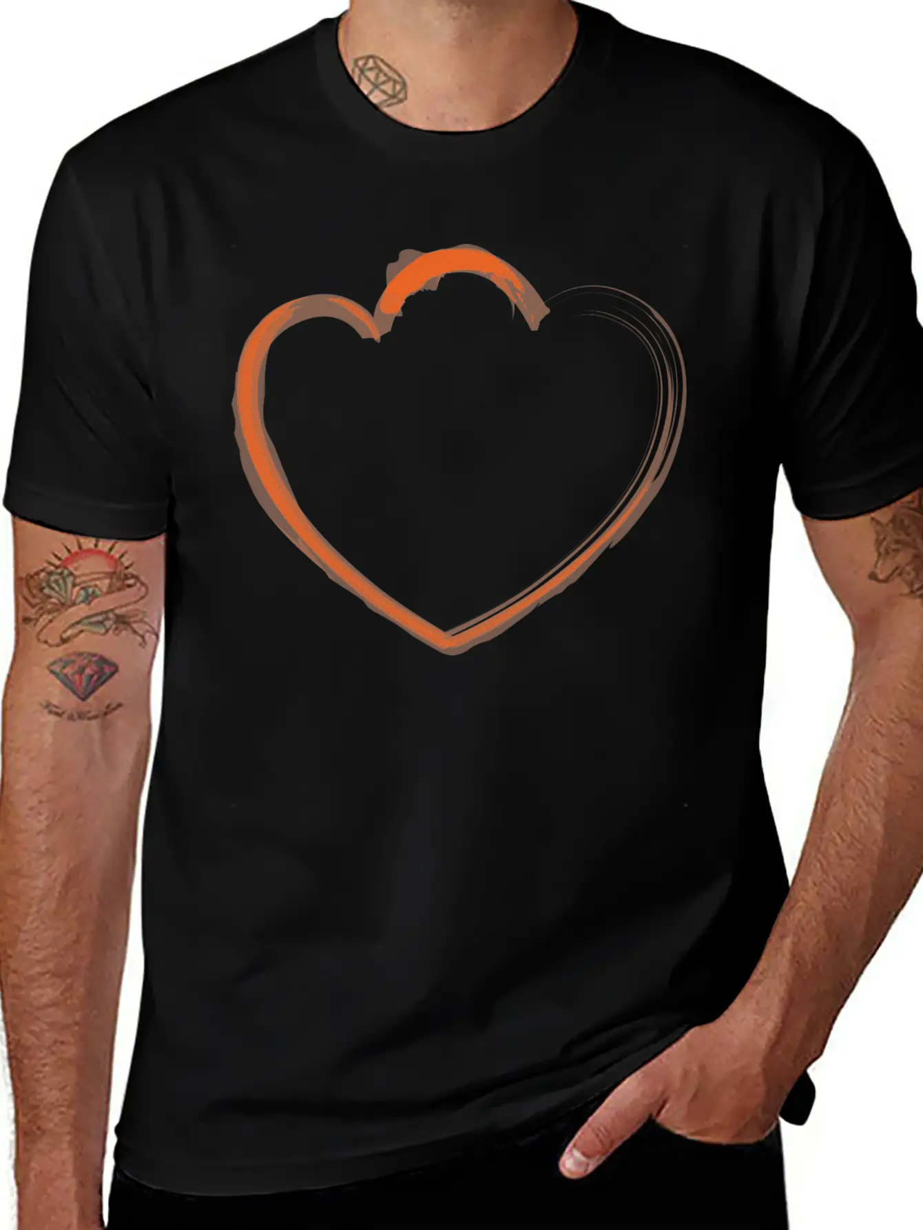 Mutant Heart Orange Modern Fit Casual T-Shirt – Clean And Versatile Design