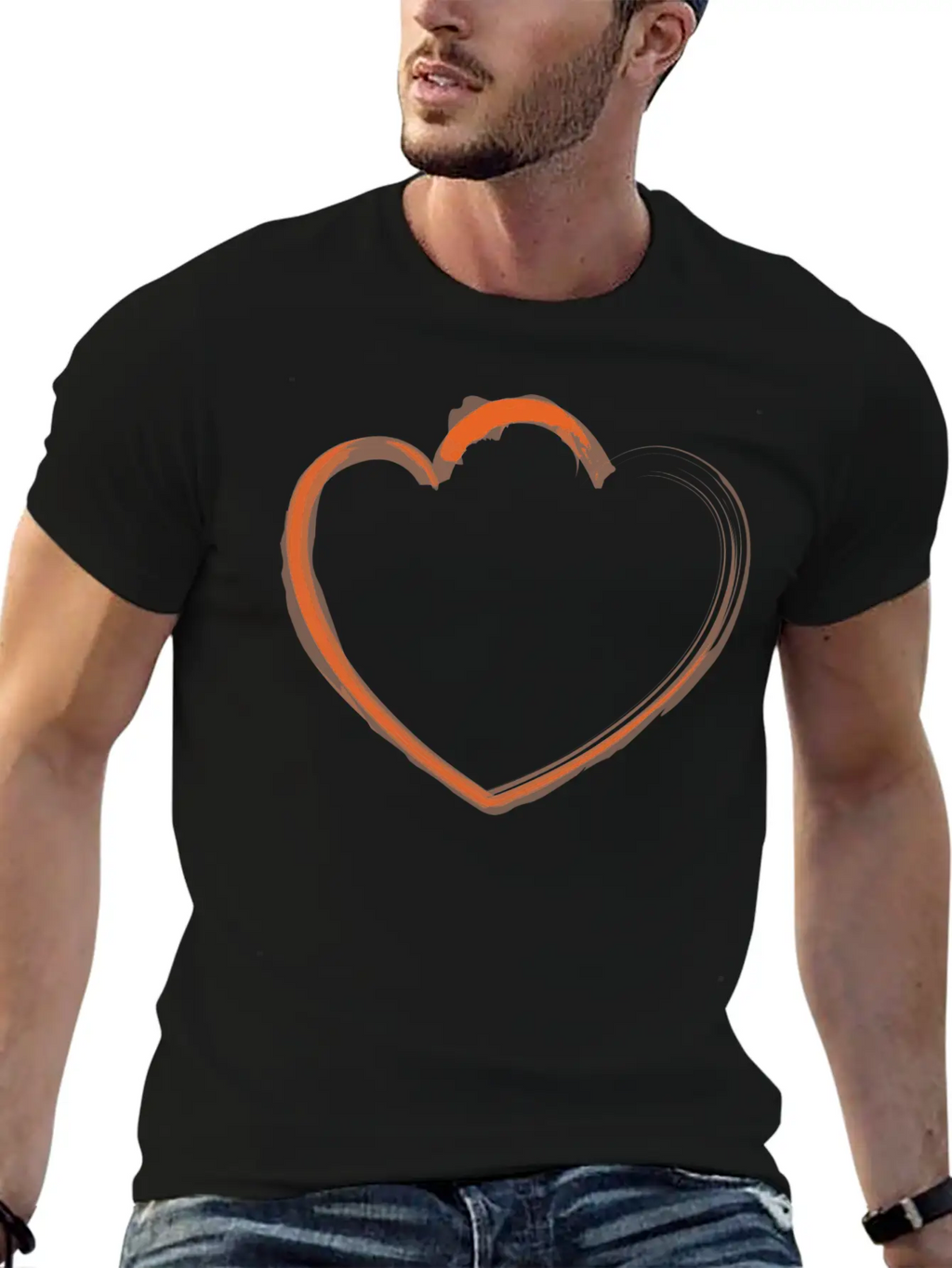 Mutant Heart Orange Modern Fit Casual T-Shirt – Clean And Versatile Design