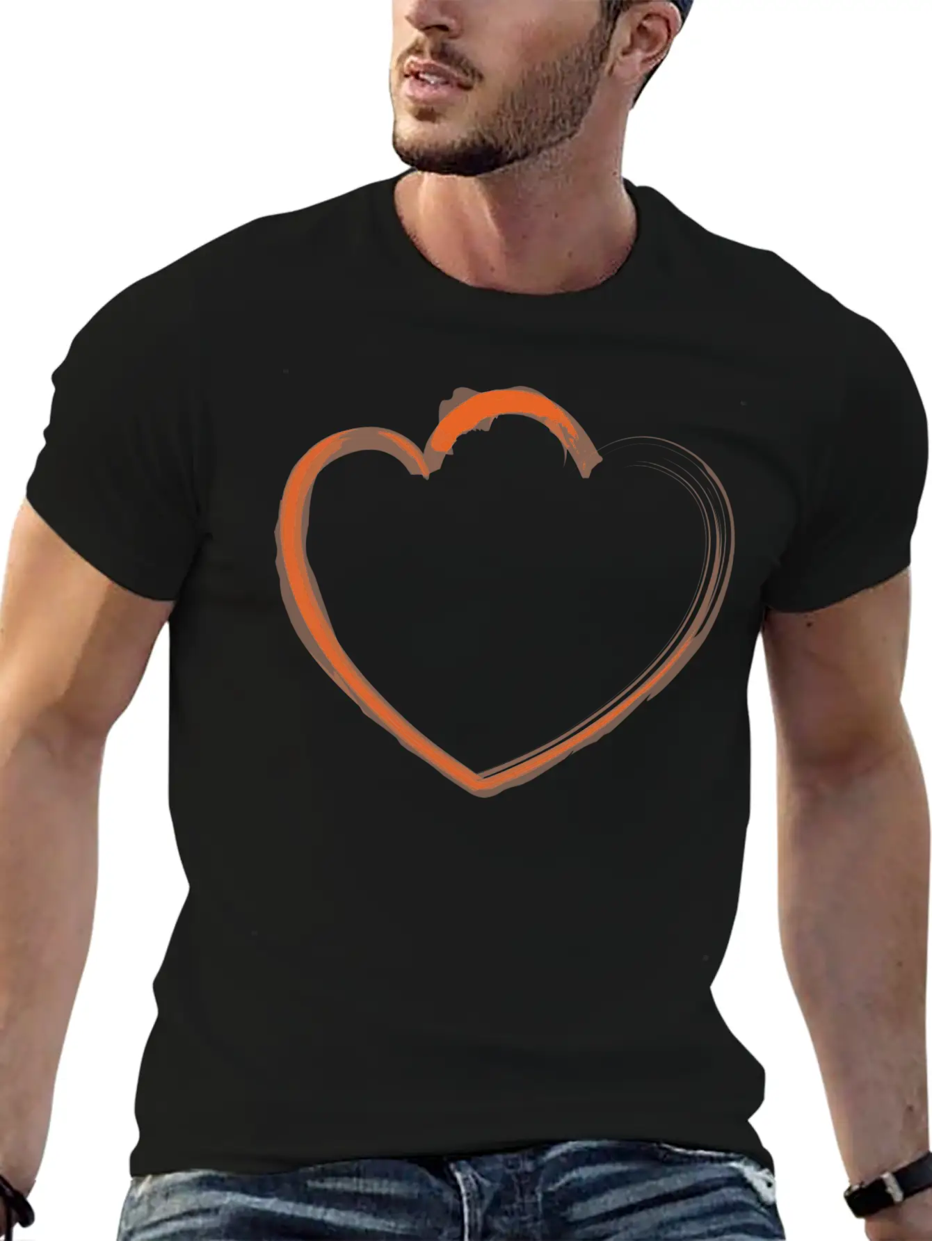 Mutant Heart Orange Modern Fit Casual T-Shirt – Clean And Versatile Design